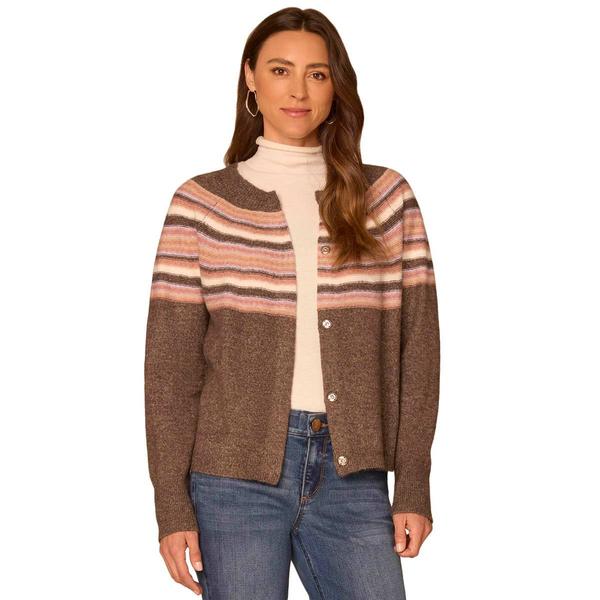 Womens Democracy Abstract Stripe Jacquard Cardigan