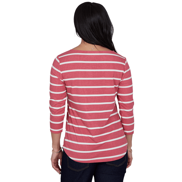 Petite Ruby Rd. Must Haves II Football Bow Stripe Tee