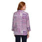 Womens Multiples Roll Sleeve Houndstooth Shimmer Blouse - image 2