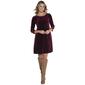 Womens MSK 3/4 Sleeve Velvet Dress - image 1