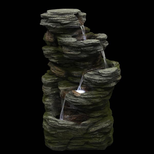 Northlight Seasonal Lighted 5-Tier Outdoor Garden Water Fountain