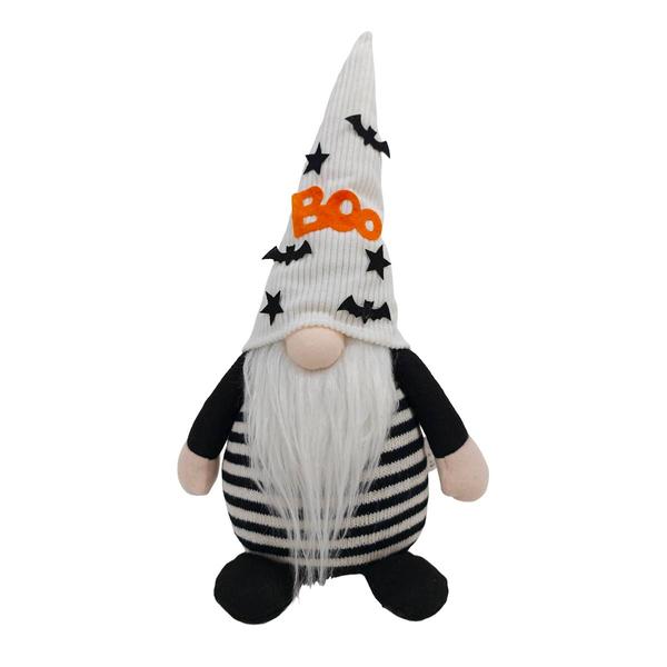 Gnome Dressed in Black & White with Boo Text on Hat - image 