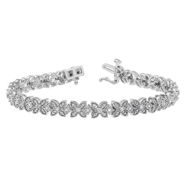 Diamond Classics&#40;tm&#41; 1/2cttw. Diamond Flower Tennis Bracelet - image 