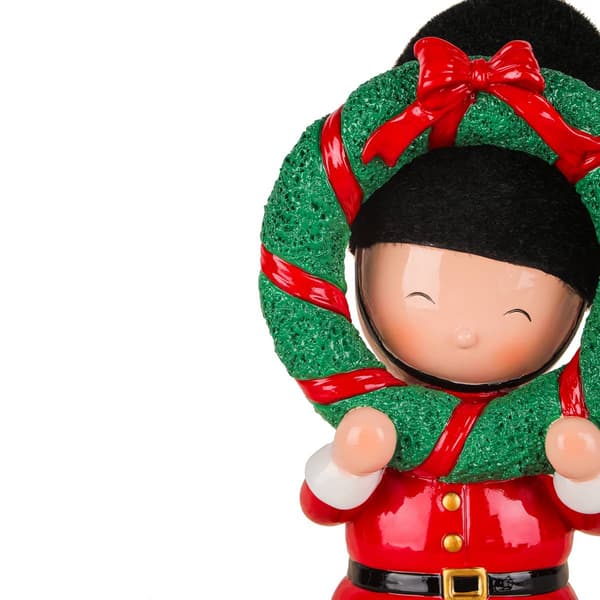 National Tree 10in. Christmas Soldier Holding Wreath Figurine