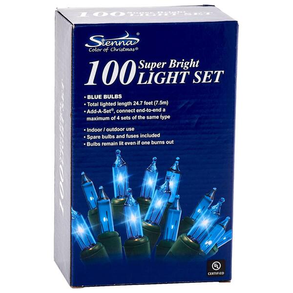 Sienna Super Bright Blue Color 100 Light Set - image 