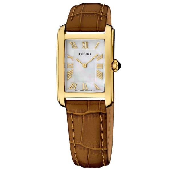 Womens Seiko Essentials Collection Gold-Tone Watch - SWR100 - image 