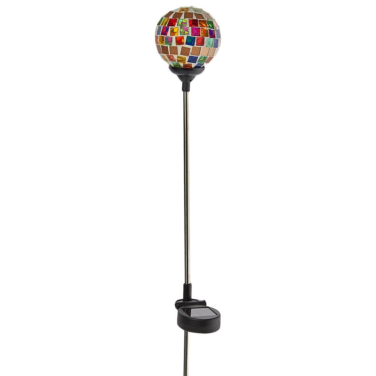 Solar Mosaic Glass Ball Stake