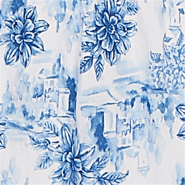 Petite Ruby Rd. French Riviera Floral Toile Tiered Midi Dress