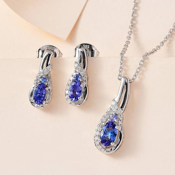 Gemstone Classics&#8482; Tanzanite Earrings and Pendant Jewelry Set