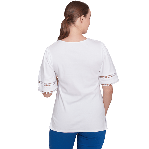 Petite Ruby Rd. Americana Chic Solid Diamond Trim Tee