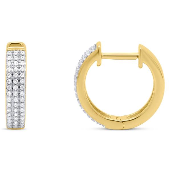 Nova Star(R) Gold Plated Lab Grown Diamond Hoop Earrings