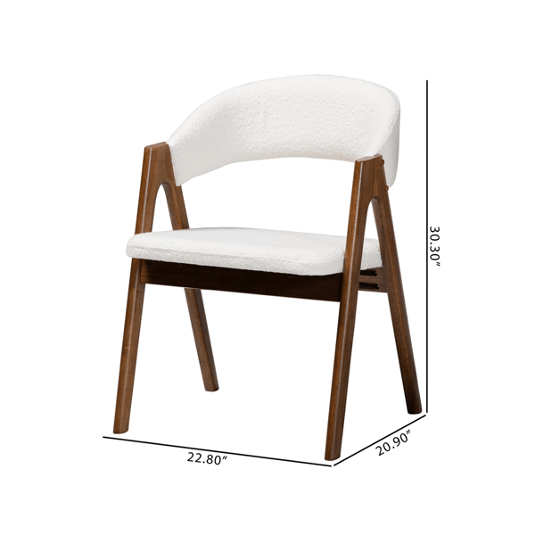 Baxton Studio Virden Boucle Upholstered Dining Chair - Set of 2