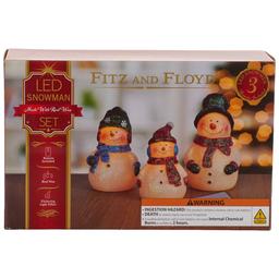 Fitz and Floyd Snowman LED Wax Figurine - Set of 3