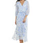 Womens Harlow & Rose 3/4 Sleeve Floral Chiffon Maxi Dress - image 3