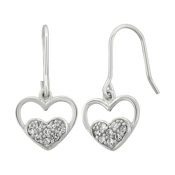 Forever New Open Heart White Cubic Zirconia Drop Earrings - image 