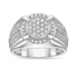 Mens Lynx Sterling Silver 1ctw. Lab-Grown Diamond Ring - image 1