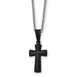 Mens Gentlemens Classics(tm) IP-Plated Small Pillow Cross Necklace