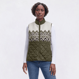 Petite Erika Quilted Sherpa Geometric Vest