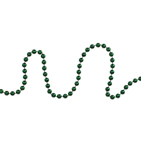 Northlight Seasonal Shiny Metallic Green Beaded Christmas Garland