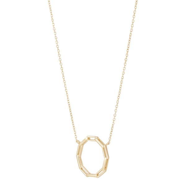 Gold Classics™ Circle Paperclip on a Cable Chain Necklace
