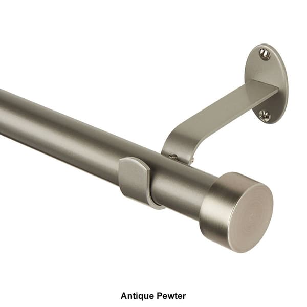 Serena Single Curtain Rod with Contemporary Cap Finial