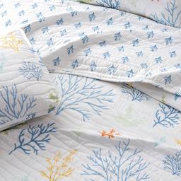 FreshFolds Maldives 3pc. Reversible Pastel Coral Quilt Set