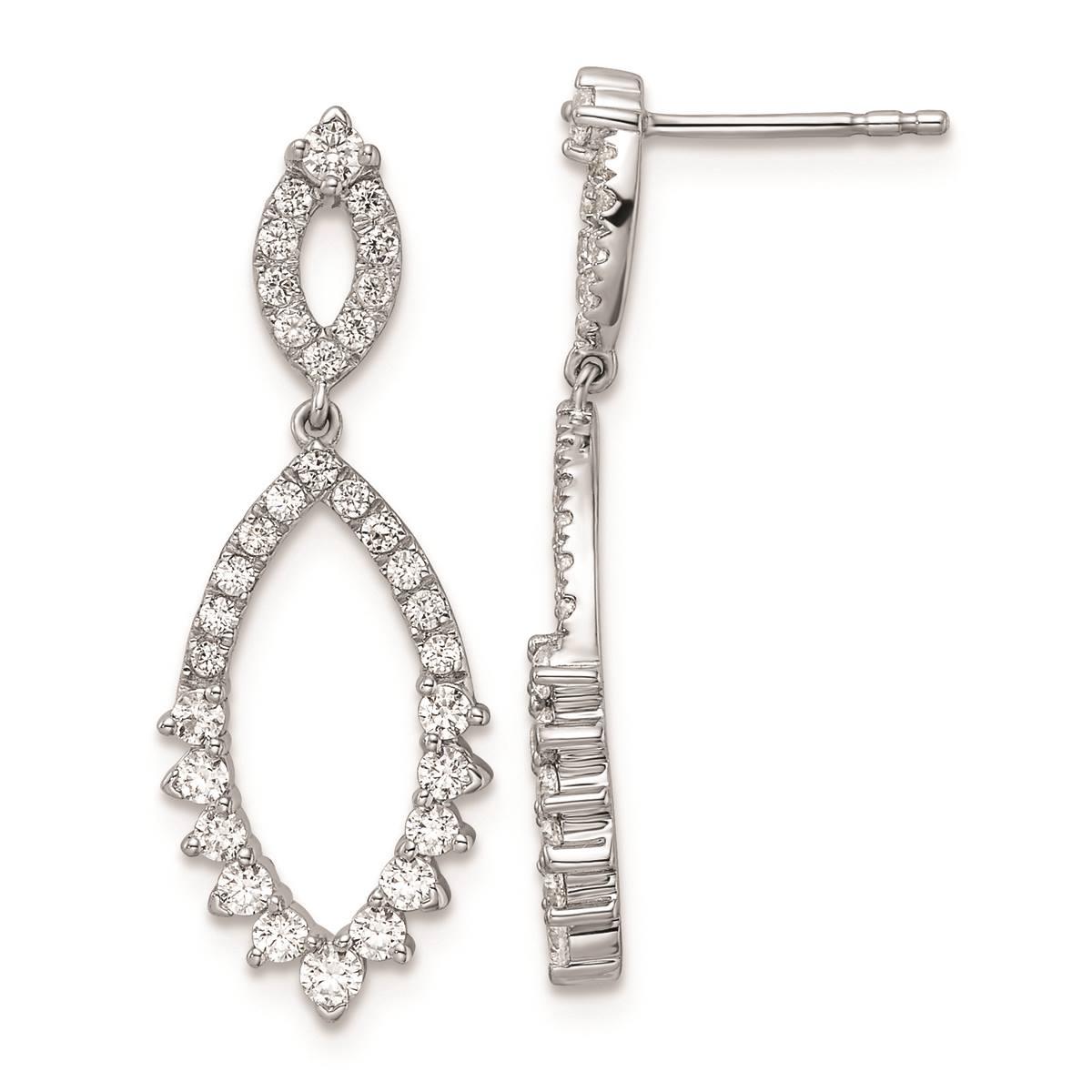 Pure Fire 14kt. White Gold Lab Grown Diamond Teardrop Earrings