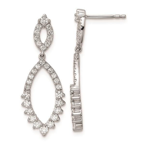 Pure Fire 14kt. White Gold Lab Grown Diamond Teardrop Earrings