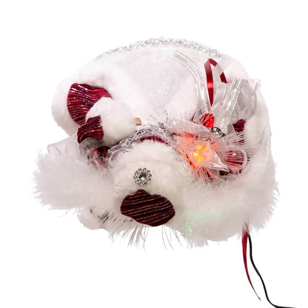 Kurt S. Adler 12in. Burgundy Angel Tree Topper with LED Lights