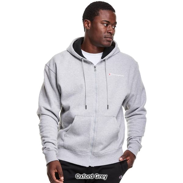 Mens Champion Graphic Full Zip Small Left Script Hoodie