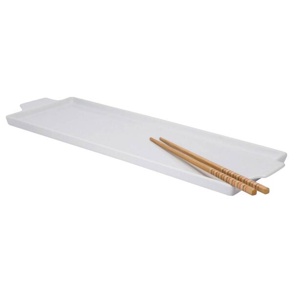 Home Essentials White 17in. Rectangle Platter - Set of 2 - image 