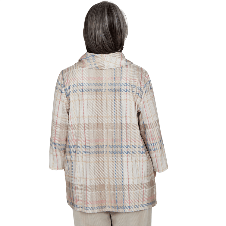 Womens Alfred Dunner Sunset Ridge Shimmer Plaid Sweater