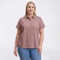 Plus Size Preswick & Moore(R) Short Sleeve Solid Dobby Button Down - image 1