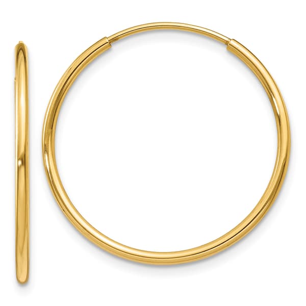 Gold Classics&#40;tm&#41; 14kt. 25mm Gold Endless Hoop Earrings - image 