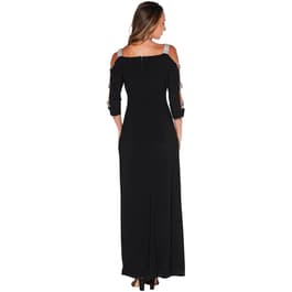 Womens MSK Rhinestone Ladder Trim Sleeve Shift Gown