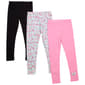 Girls (7-12) BTween® 3pk. Butterfly/Flower/Solid Leggings - image 2