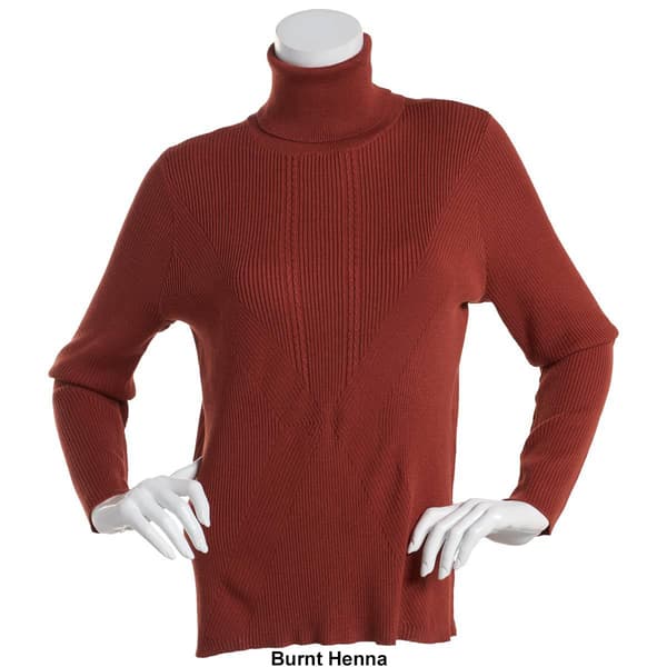Womens Retrology Diagonal Rib Turtleneck Sweater