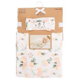 Baby Essentials Floral Swaddle Blanket & Headband