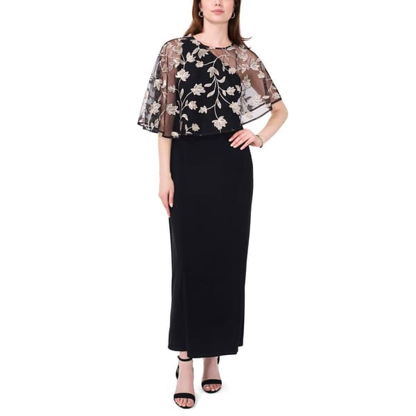 Womens MSK Asymmetric Threadwork Poncho Gown - image 