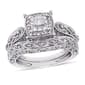 Loveblooms(tm) Sterling Silver Diamonds Bridal Ring Set - image 1