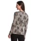 Womens Rafaella® Crew Neck Long Sleeve Geometric Blouse - image 2