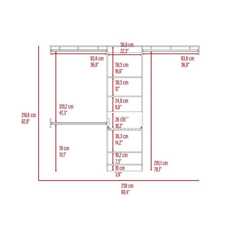FM FURNITURE Cross Closet System