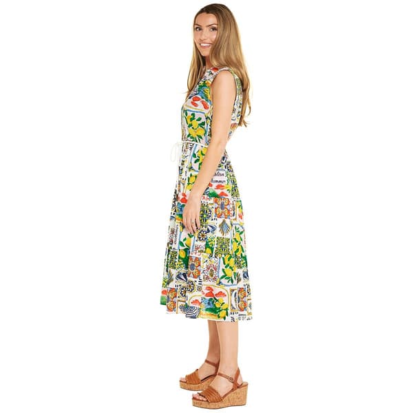 Womens Mlle Gabrielle Sleeveless Patchwork Coastal Shirtdress