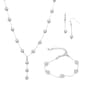 You''re Invited Silver-Tone White Faux Pearl Necklace Set - image 1