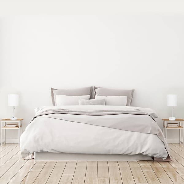 LimeLights White Stick Lamp wCharging Outlet/White Shade-Set of 2