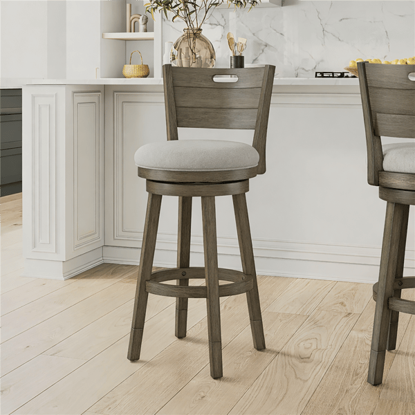 HH2 Home Rhys Adjustable Height Swivel Stool with Ladder Back
