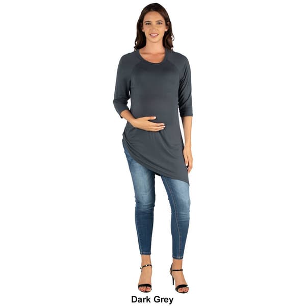 Plus Size 24/7 Comfort Apparel 3/4 Sleeve Tunic Maternity Top
