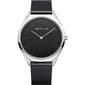 Mens BERING Ultra Slim Stainless Steel Black Watch - 17039-102 - image 1