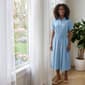 Womens Nanette Lepore Short Sleeve Point Collar Midi Dress - image 1