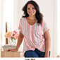 Plus Size Almost Famous Short Cuff Sleeve V-Neck Twist Hem Blouse - image 2